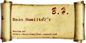 Bein Hamilkár névjegykártya